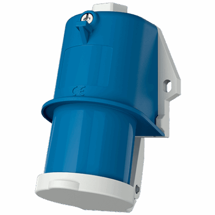 MENNEKES Wandtoestelcontactstop 16A 3P 6H 230V blauw IP44 met klapdeksel M847