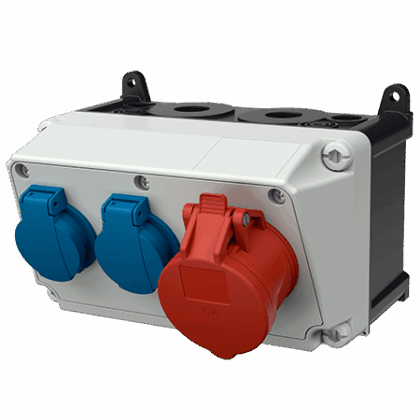 MENNEKES Contactdoos combinatie Amaxx met 1x CEE 16A 5P 400V + 2x NF 16A 2P+A 230V IP44 M910011