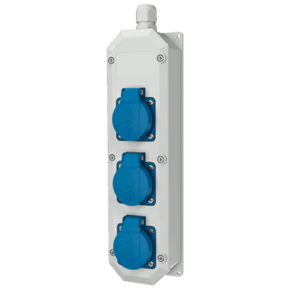 MENNEKES Verdeeldoos 3x SCHUKO 16A 2P+A 230V met kinderveiligheid en klemmen tot 3x4 mm² M96700NF