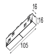 MODULAR Pista track 48V electrical (recessed/surface) connection 180° black struc 13411332