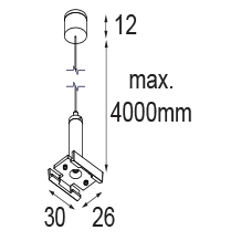MODULAR Pista track 48V suspension cable 4m black struc 13411432
