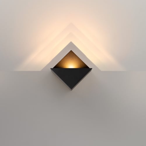 MODULAR Impulse Square Wall 1x LED 2700K Trailing Edge DI Black Structure 13770832