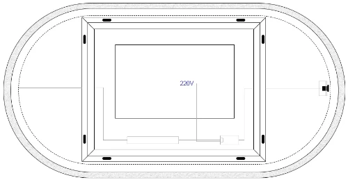 Universal spiegel ovaal 900 x 500 mm- met led verlichting - anticondens - sensor - dimbaar M.P53.O.DR.900.500.2