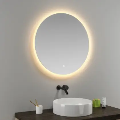 Universal spiegelpaneel rond 800 x 800 mm- met led verlichting - anticondens - sensor - dimbaar M.PCH.H.800.RLS