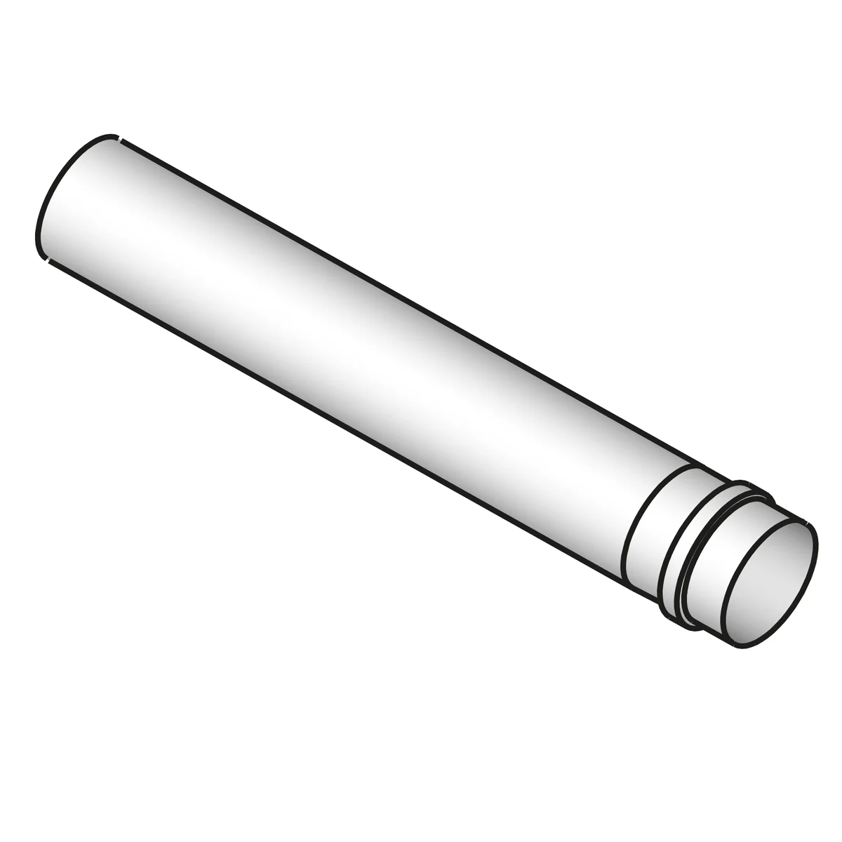 Mark Enkelwandige rookgasbuis Mark GS+ Ø80x500mm inox met lipring 15/25/35/40 5990201