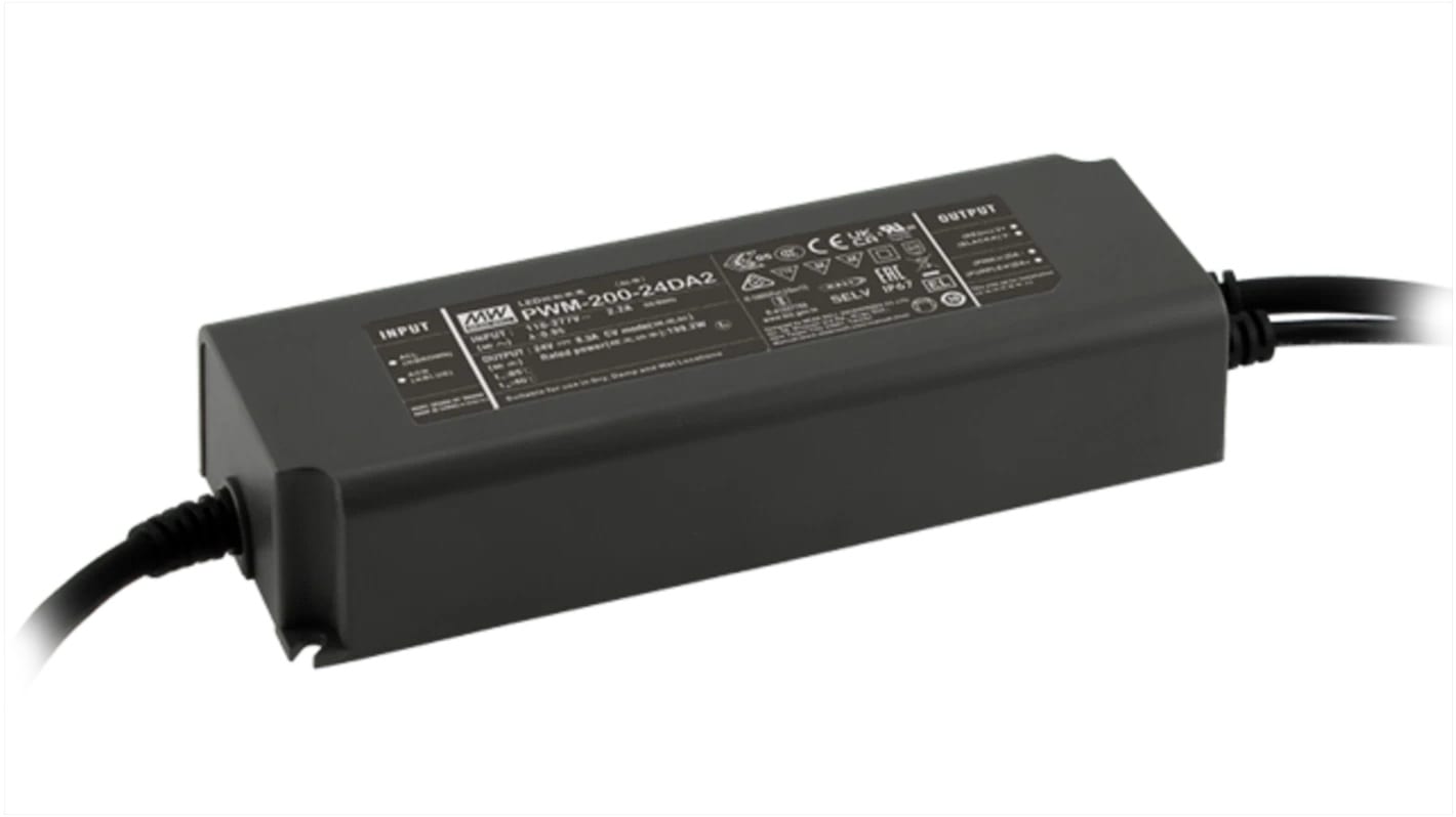 Mean Well LED voeding 200W 24V DALI 2.0 PWM-200-24DA2