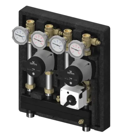 Meibes Pompgroep Meibes Kombimix met ingebouwde circulatiepomp UPM3 Hybrid 15-70 gemengd verwarmingscircuit 3/4" M26102.3