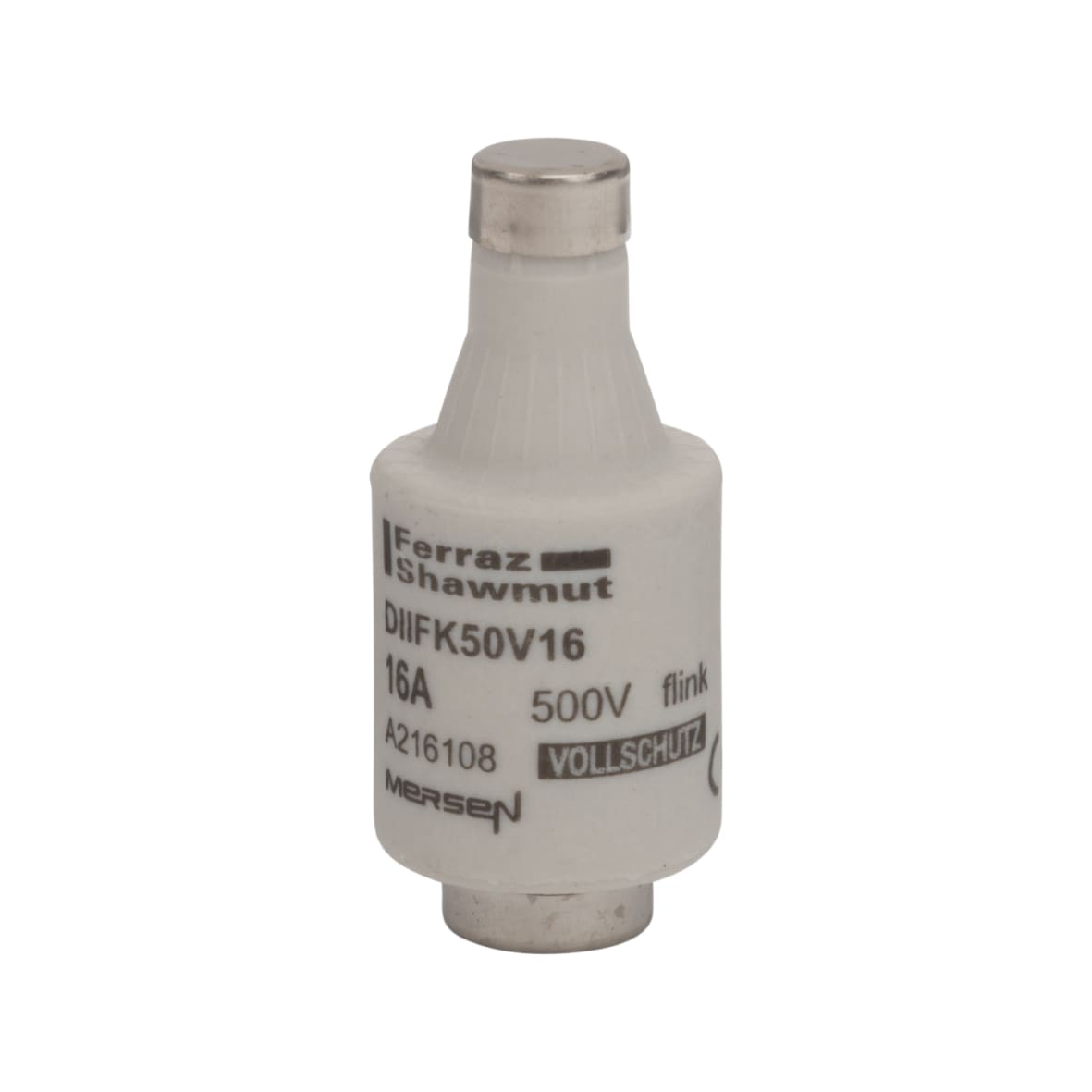 Mersen Diazed zekering DII (E27) 16A 500V FK snel - grijs A216108