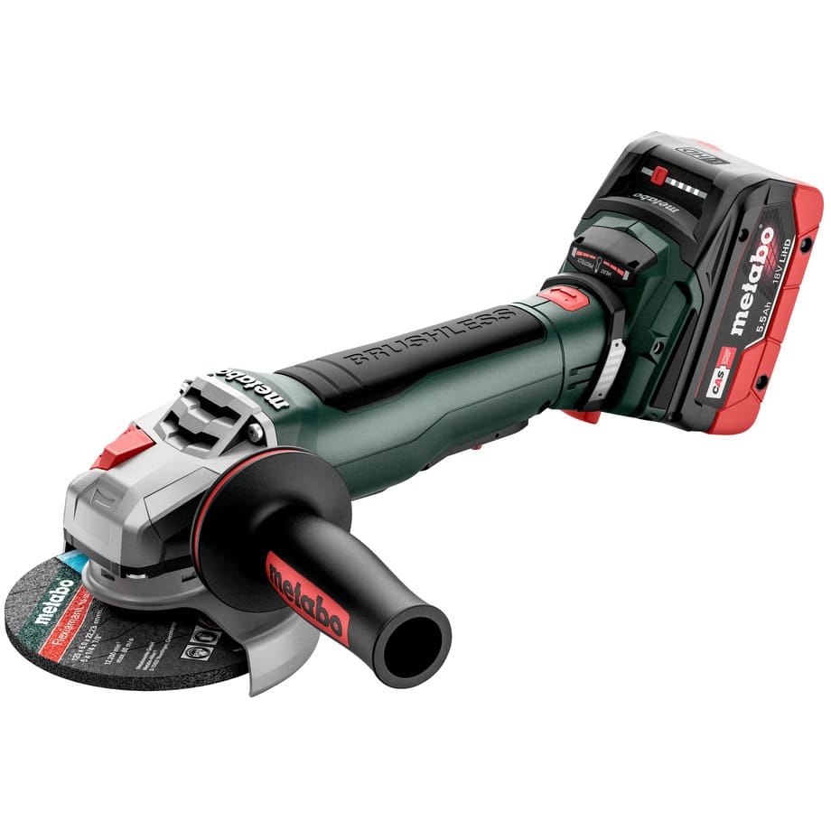 Metabo Haakse slijper WPB 18 LT BL 11-125 Quick + LiHD 18V 2x 5
