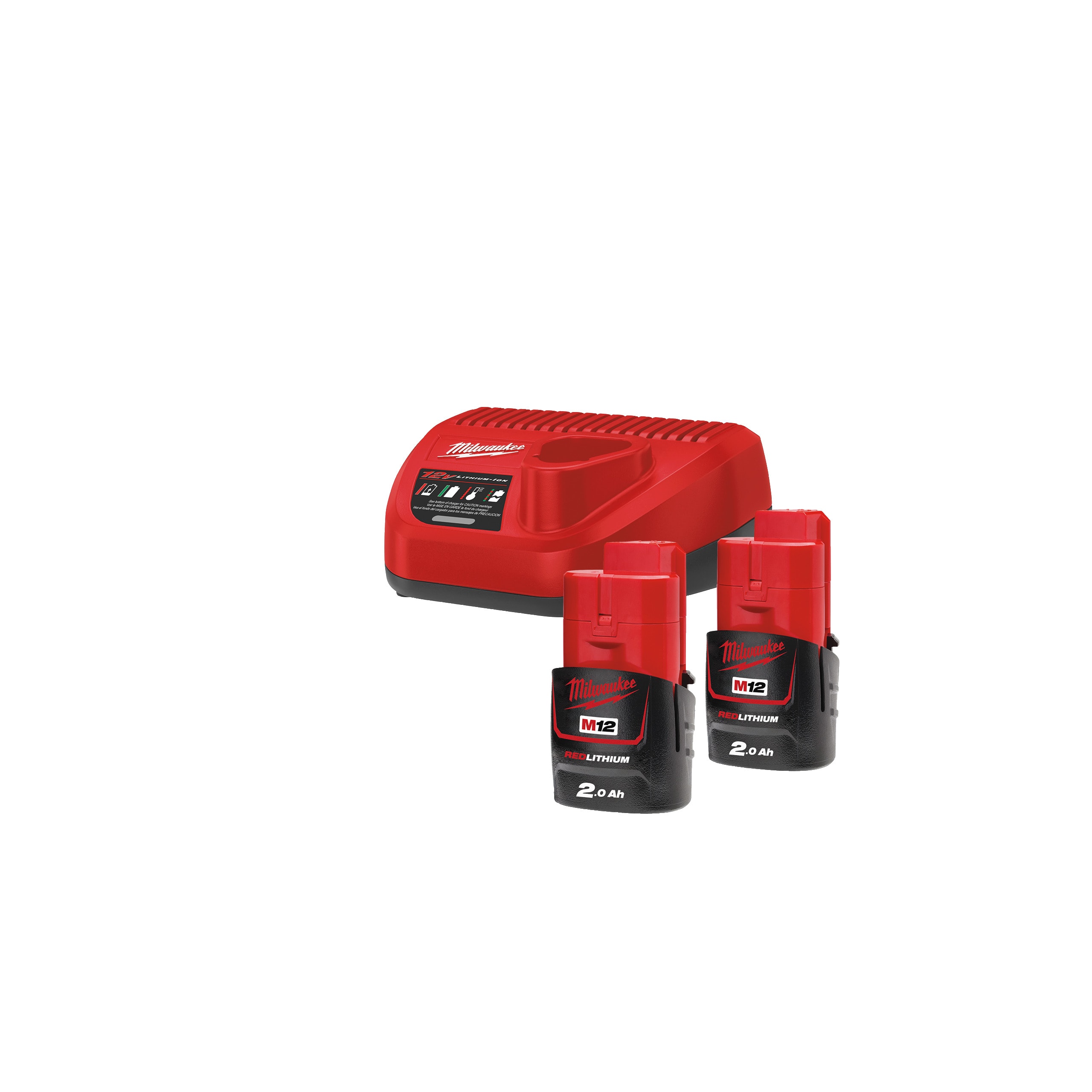 Milwaukee M12 NRG-202 accu-laadset (2x 2