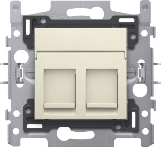 NIKO 2 rj45-aansl. utp cat5e + afwerking