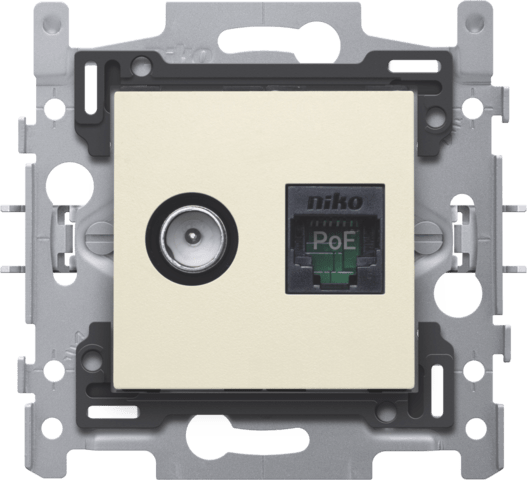NIKO Coax/rj45 utp cat5e + afwerking