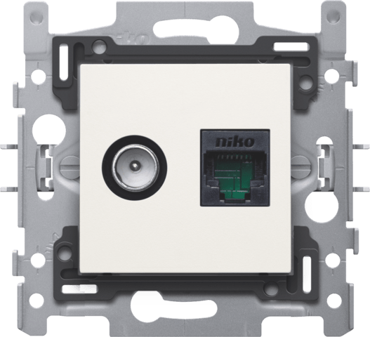NIKO Coax/rj45-aansl. utp cat6 + afwerking