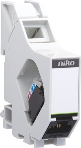 NIKO Din-rail module met onafgescher. rj45-connector utp cat6