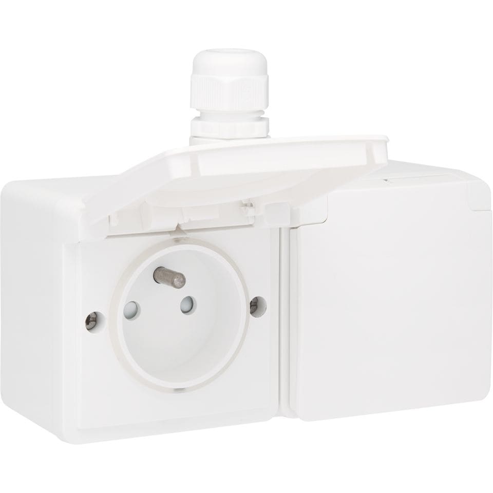 NIKO Hydro spuitwaterdicht dubbel hor. stopcontact