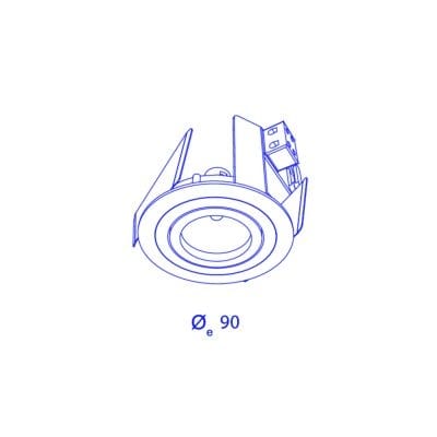 ORBIT Fox inbouwspot rond 1x50W MR16 12V 45° D=90mm grijs BS3273