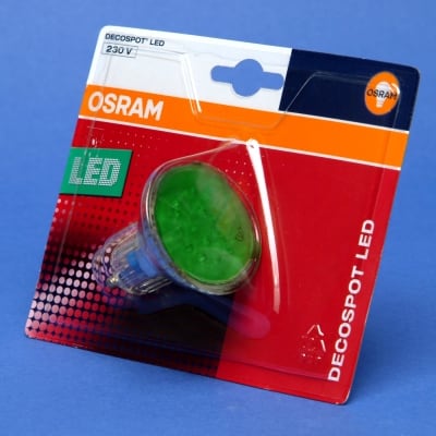 OSRAM Decospot LED Par16 GN groen GU10 blister 4008321905574