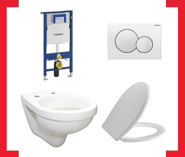 - Wandwc - diep spoelrand 36x55.5x wit incl. spoelreservoir