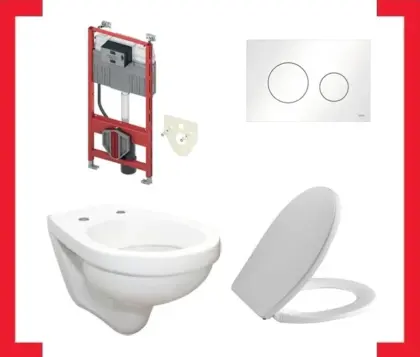 - Wandwc - diep spoelrand 36x55.5x wit incl. spoelreservoir