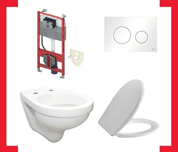 - Wandwc - diep spoelrand 36x55.5x wit incl. spoelreservoir