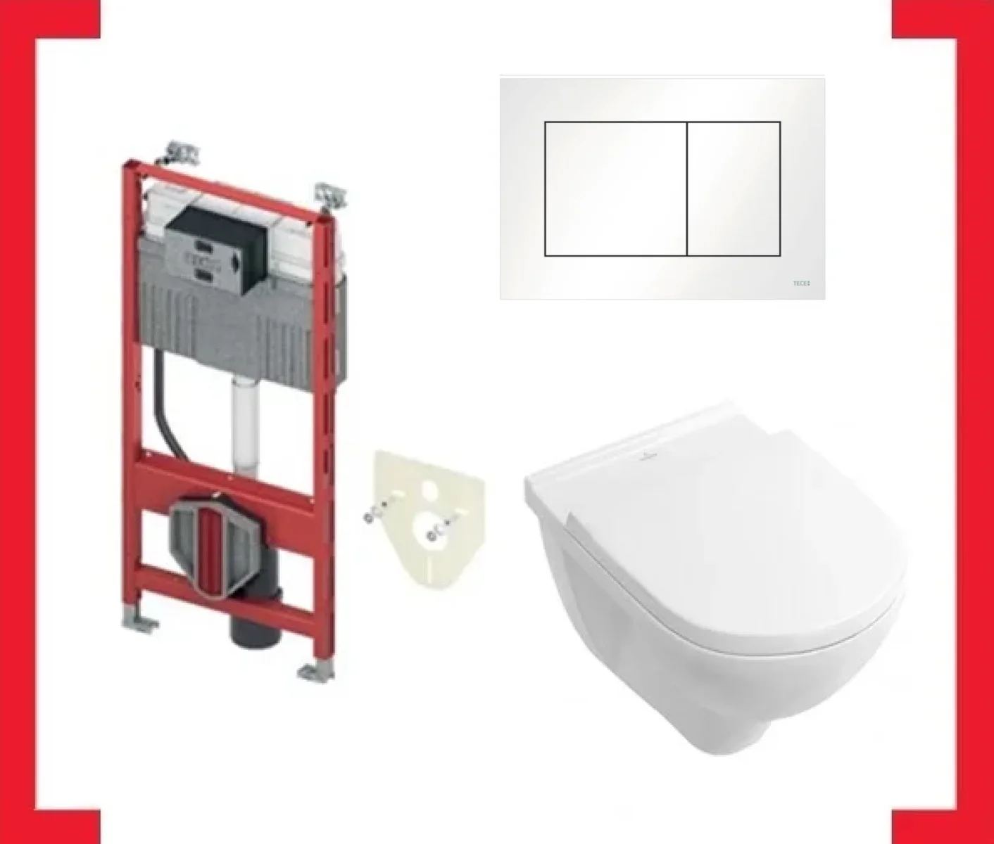 - Wandwc - diep open spoelrand 36x56x wit incl. spoelreservoir