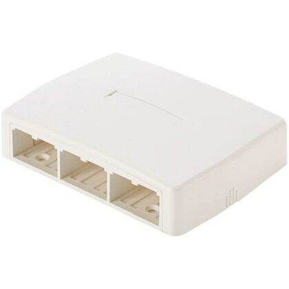 PANDUIT Mini Com 6 port Surf Mt Box w/quick release cover and adhesive arctic white CBXQ6AW-A