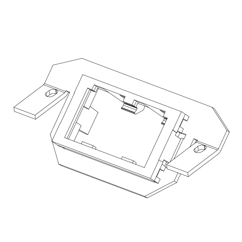 PANDUIT Mini com Mennekes adapter 2 port kit w/ 1/3 insert zwart CMA2KHBL