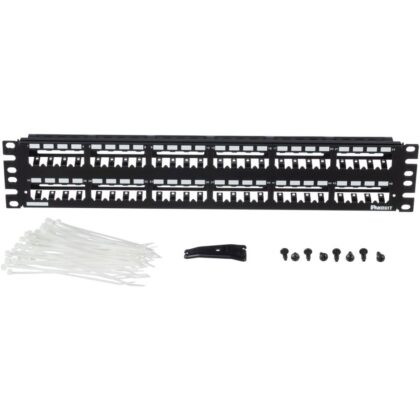 PANDUIT 48-port all metal modular patch panel empty with strain relief bar 2U CP48WSBLY