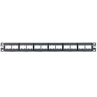 PANDUIT 24-port plastic modular patch panel empty 1U for UTP modules CPP24WBLY