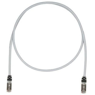 PANDUIT Patchcord koper CAT6A S/FTP 26AWG 4m grijs + 2 modulair TX Plus Plug STP6X4MIG