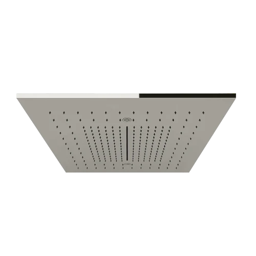 Gessi Minimali Multifunctioneel systeem op verlaagd plafond 500x500 met REGEN/CASCADE/VERNEVELING-functies. Aan te vullen met esthetische cover Mirror Steel PF57907#238