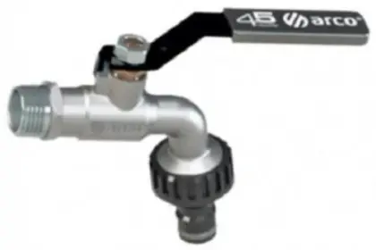 Arco Garden dubbeldienstbolkraan met hendel (zwart) MM 1/2 x 3/4 - vernikkeld - met Quick tuinslangkoppeling PG413