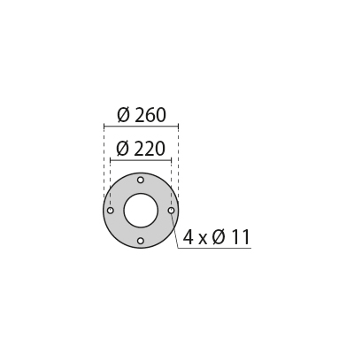 PIL SPILLO - grondplaat - Ø260mm - 4x Ø11mm gaten 310415