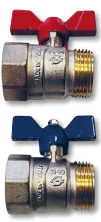Radson UFH bolkraneset MF 4/4 x 4/4 - blauw/rood - prijs per set van 2 stuks PO-54420