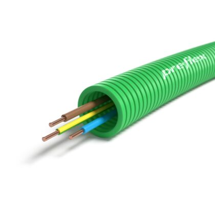 PREFLEX SAFE Preflex safe voorbedrade buis 20mm LS0H groen + draad H07Z1-U 3G4mm² rol 100m 1234000631