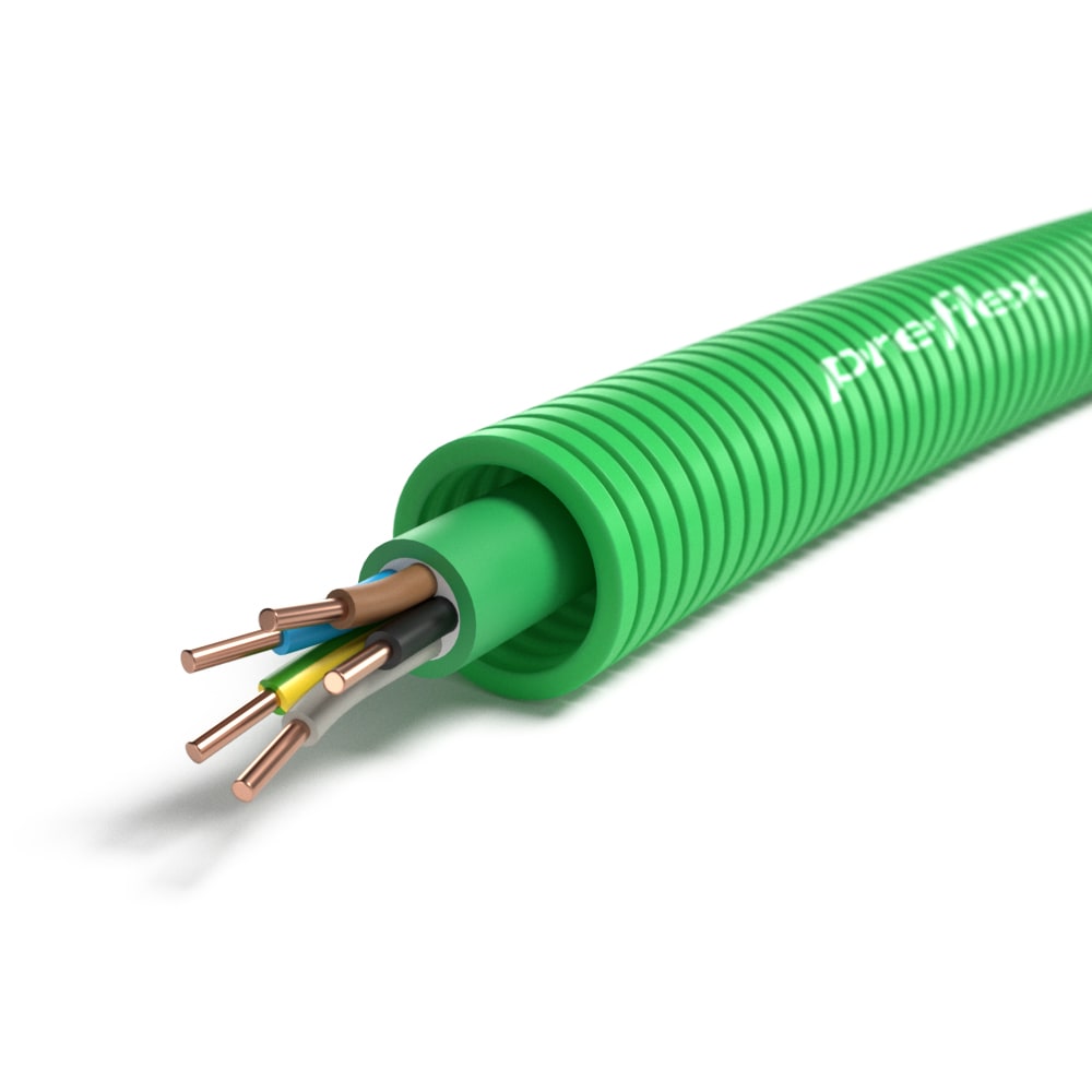 PREFLEX SAFE Preflex safe voorbedrade buis 20mm LS0H groen + installatie XGB 5G1