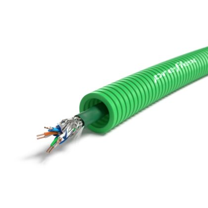 PREFLEX SAFE Preflex safe voorbedrade buis 16mm LS0H groen + data S/FTP CAT7 rol 100m 1234001315