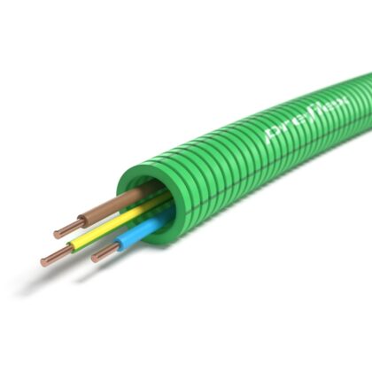 PREFLEX SAFE Preflex safe voorbedrade buis 16mm LS0H groen + draad H07Z1-U 3G1