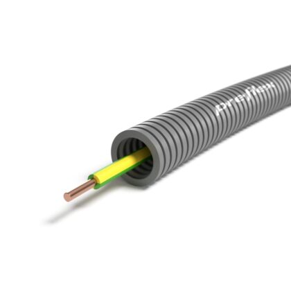 PREFLEX Preflex voorbedrade buis 16mm + VOB 6mm² geel/groen rol 100m 1234000812