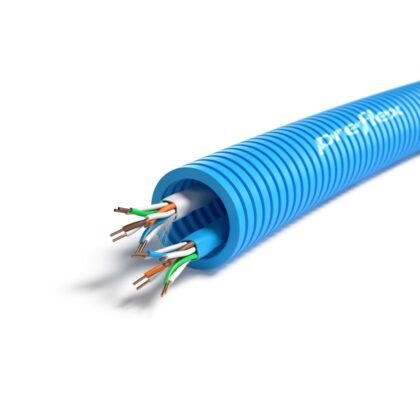 PREFLEX Preflex voorbedrade buis 20mm + datakabel 2x U/UTP CAT6 4P ECA rol 100m 1234001274