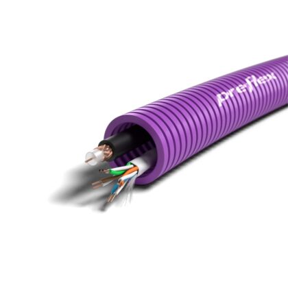 PREFLEX Preflex voorbedrade buis 20mm + datakabel U/UTP CAT5e 4P + TRI6 rol 50m 1234003215
