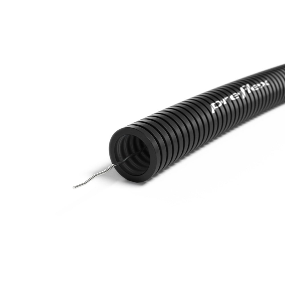 PREFLEX Preflex voorbedrade buis 40mm Zwart UV stabiel + TREKDRAAD rol 25m 1234003565