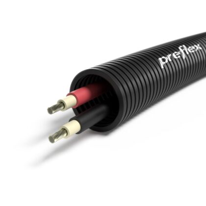 PREFLEX Preflex voorbedraade buis 20mm Zwart UV stabiel + 2X SOLAR 4MM² rol 300m 1234003643