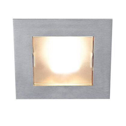 PSM LIGHTING inbouwspot met glas - vierkant - vast - zonder transfo alu satijn GALA.14