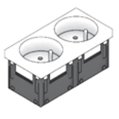 PUK STOPCONTACT DUBBEL 90X45 3P16A230V WIT UST45FR-W 2