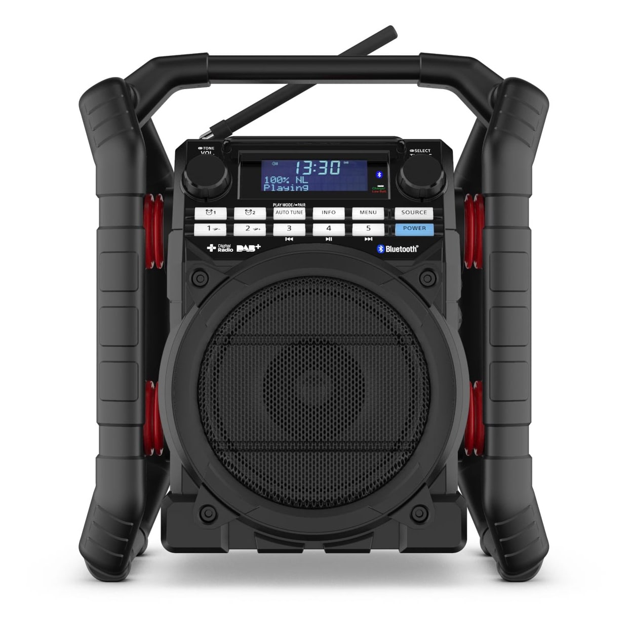 PerfectPro Werfradio TEAMPLAYER - DAB+/FM/BT/USB / IP65 / 230V/batterijen(6xD) (excl.) TP3