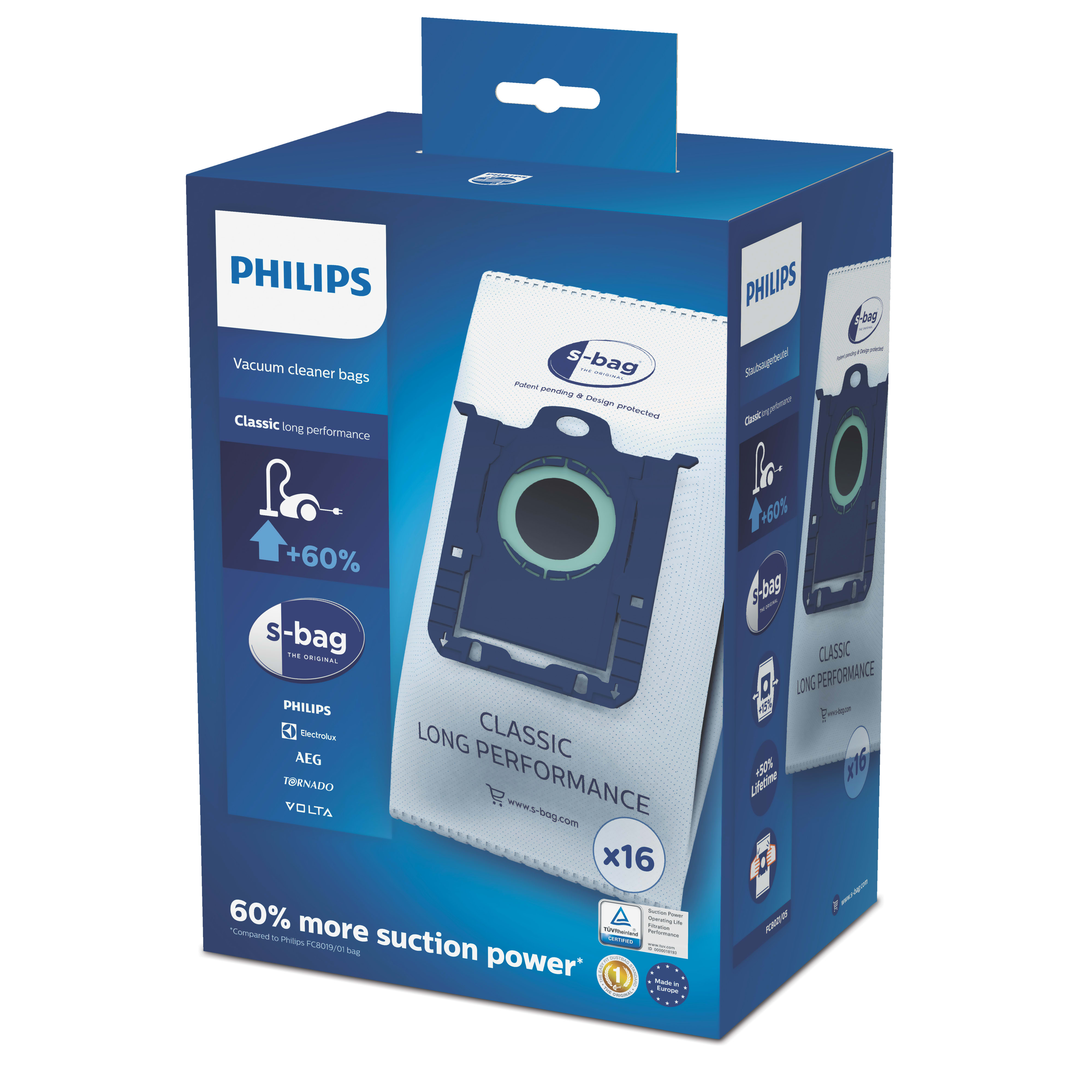 Philips Consumer Stofzakset S-bag Long Performance 16st FC8021/05