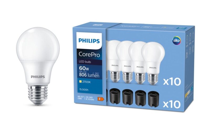 Philips Lighting CorePro LED bulb A60 8W 60W E27 2700K 806lm CRI80 15000h 8720169169272