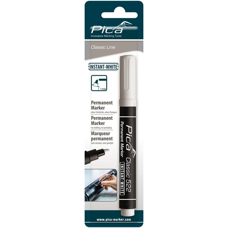 Pica Classic Permanent Marker in blister - Rond - Wit - 1-4mm PIC52252SB