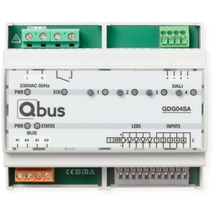 Qbus DIN-rail Stand-Alone Qbus Dali Groep Dimmer 4 groepen